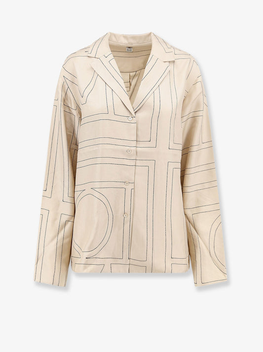 TOTEME Silk shirt with monogram logo embroidery