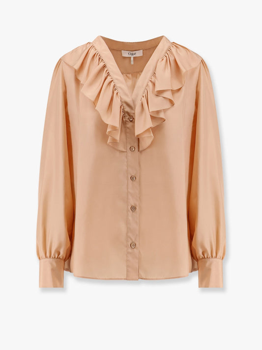 CHLOE' Silk shirt with rouches
