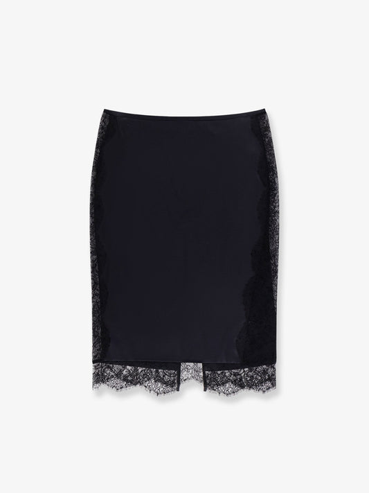 TOM FORD Silk skirt with lace inserts