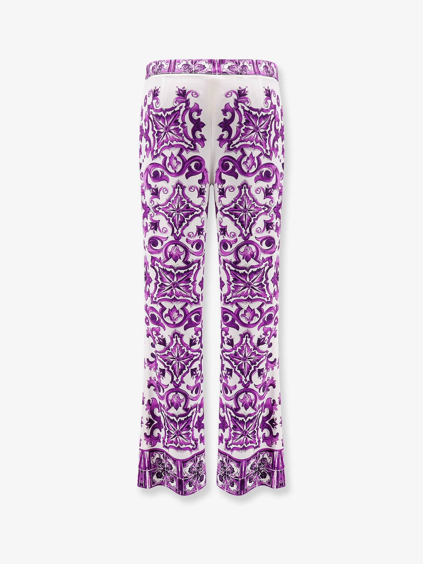 Dolce & Gabbana Silk trousers with Maiolica print