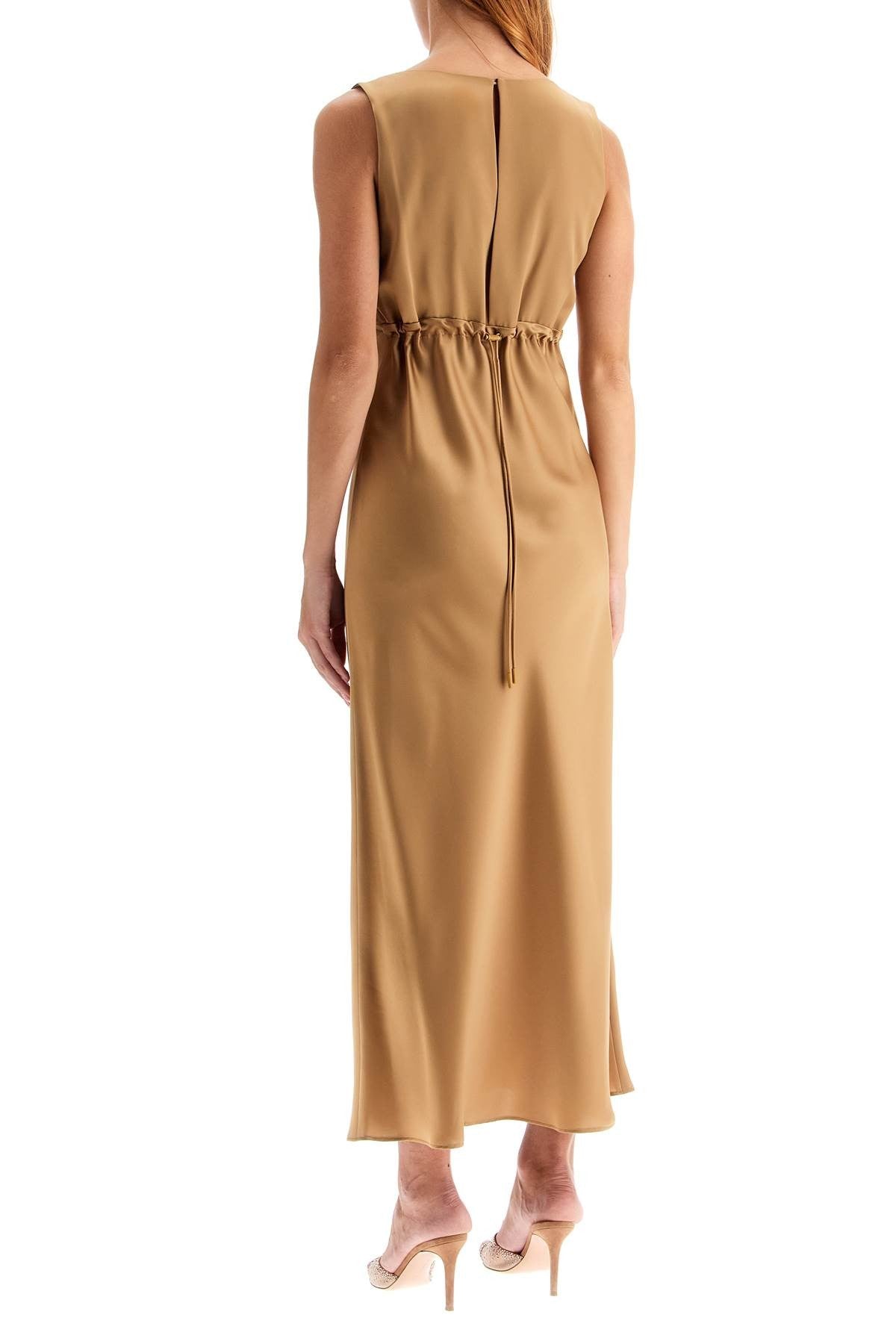 Max Mara sleeveless long satin dress