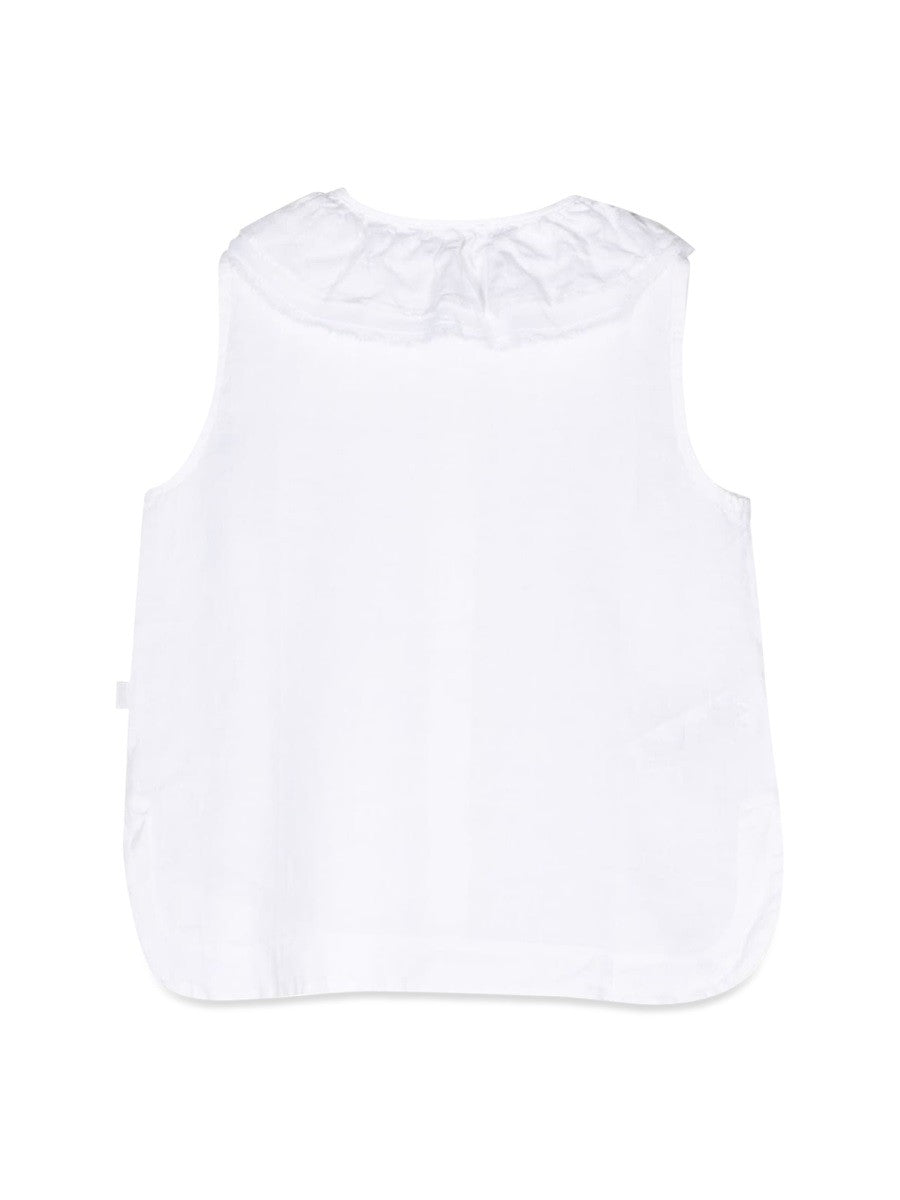 IL GUFO sleeveless shirt ruffle collar