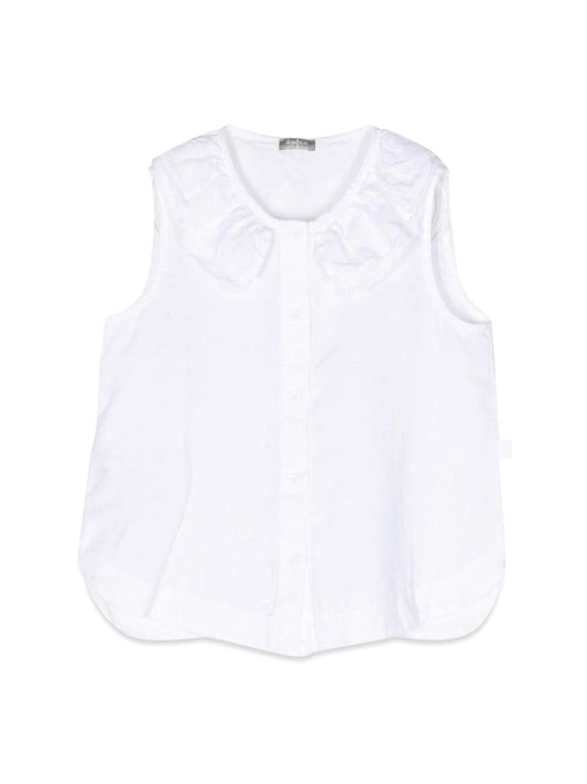 IL GUFO sleeveless shirt ruffle collar