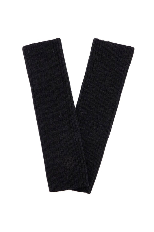 TOTEME slim fit charcoal melange rws wool fingerless gloves