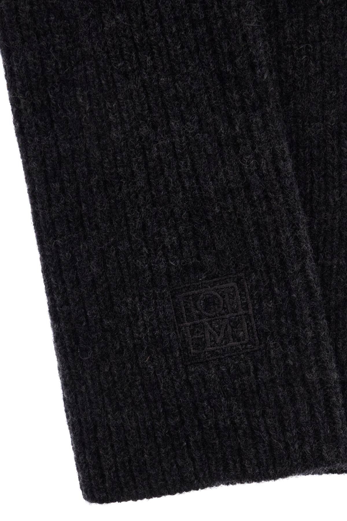 TOTEME slim fit charcoal melange rws wool fingerless gloves