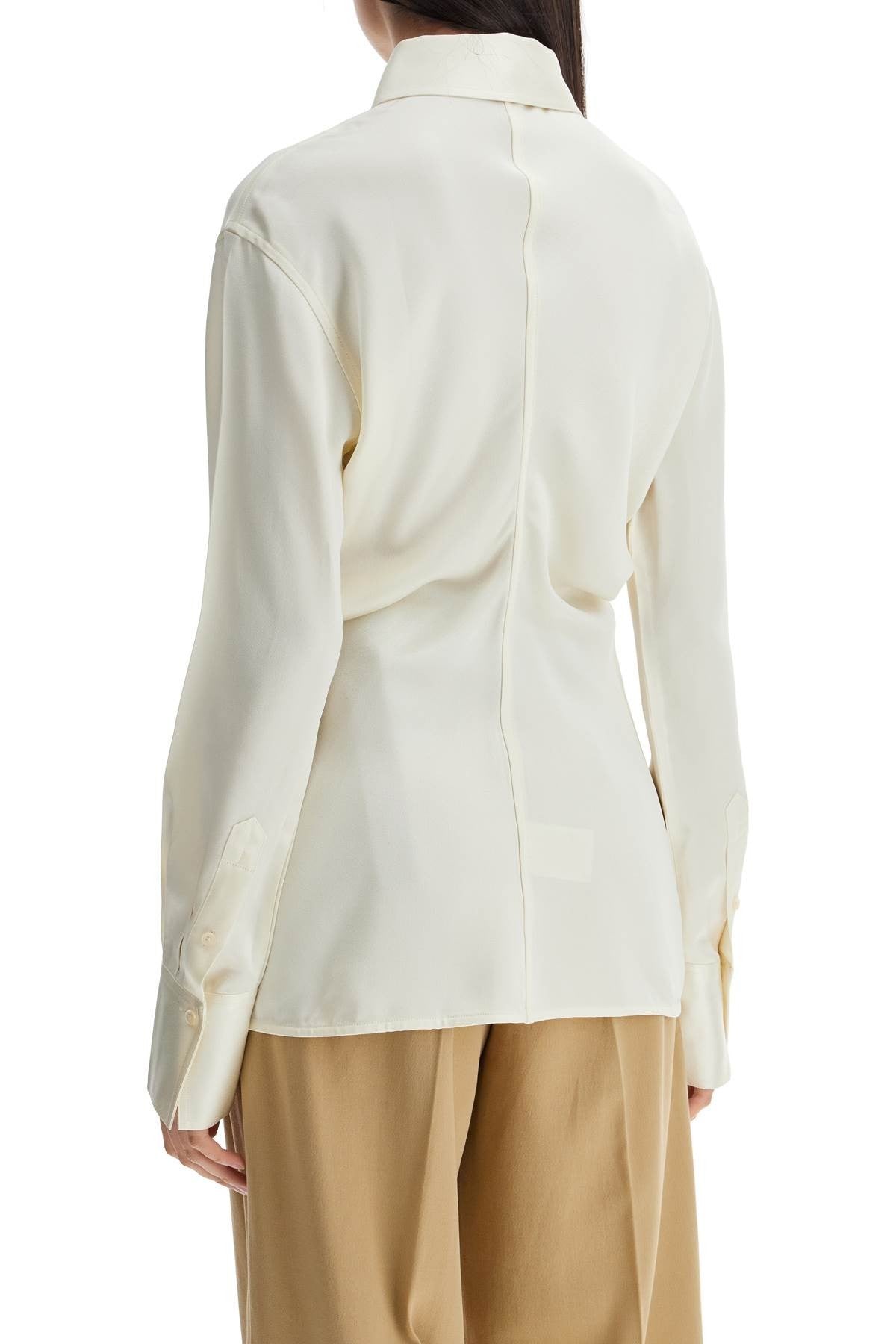 TOTEME slouchy long sleeve shirt macadamia