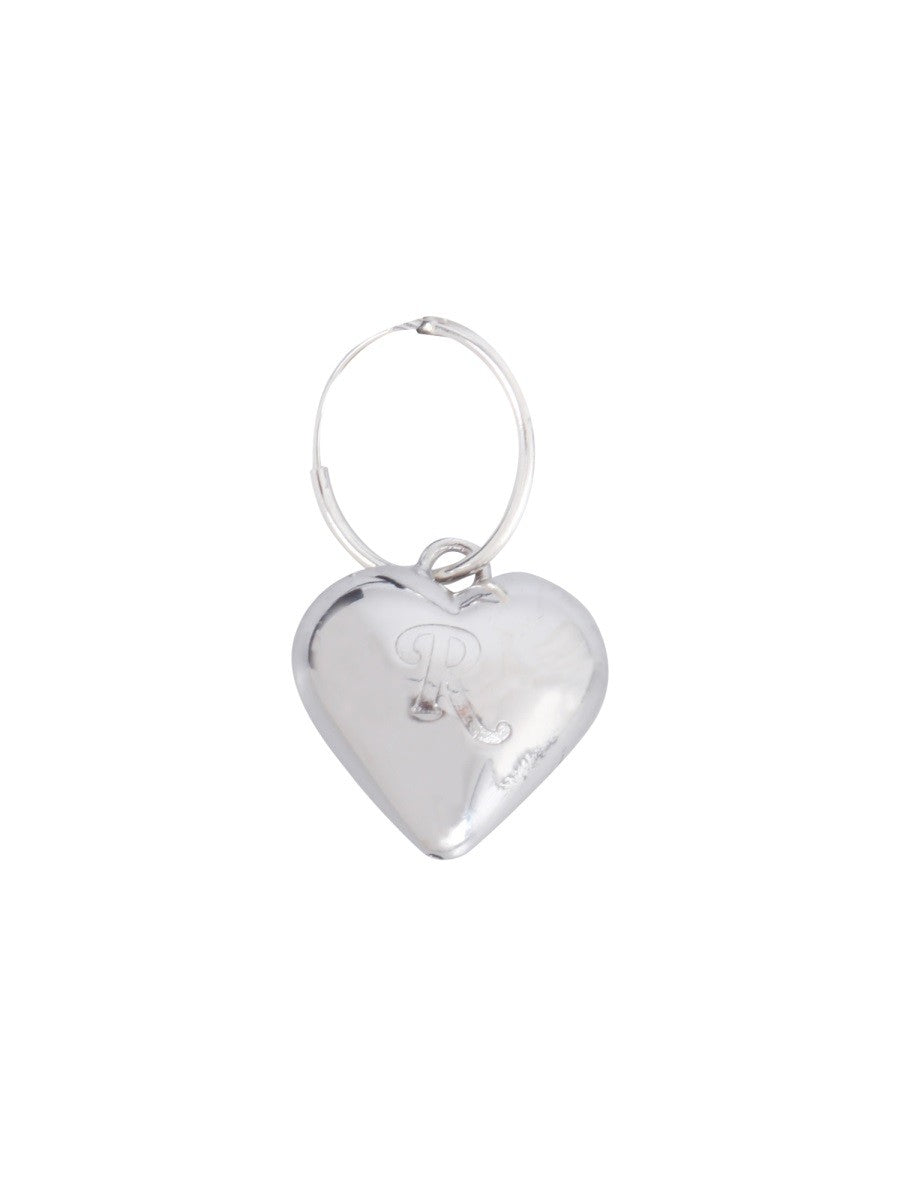 RAF SIMONS SMALL HEART SINGLE EARRINGS WITH R