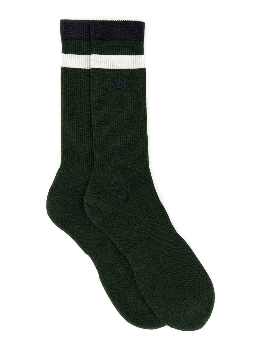 FRED PERRY SOCK WITH LOGO EMBROIDERY