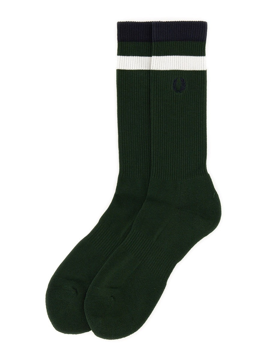 FRED PERRY SOCK WITH LOGO EMBROIDERY