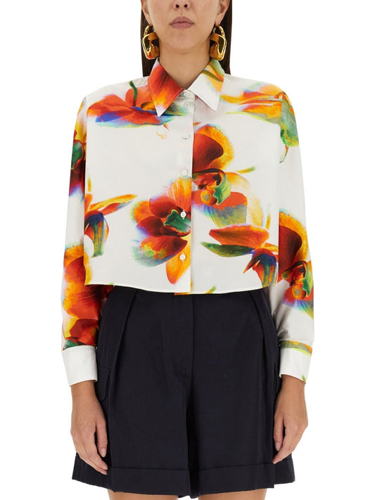 Alexander Mcqueen SOLARISED ORCHID PRINT SHIRT