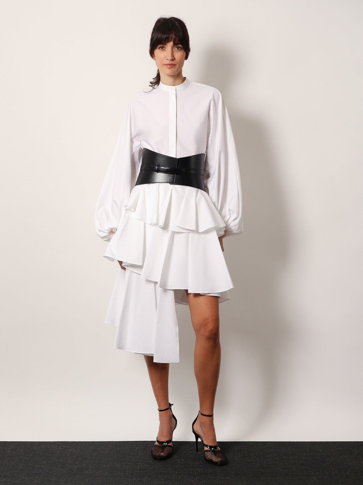 ALAIA Spiral cotton popeline skirt