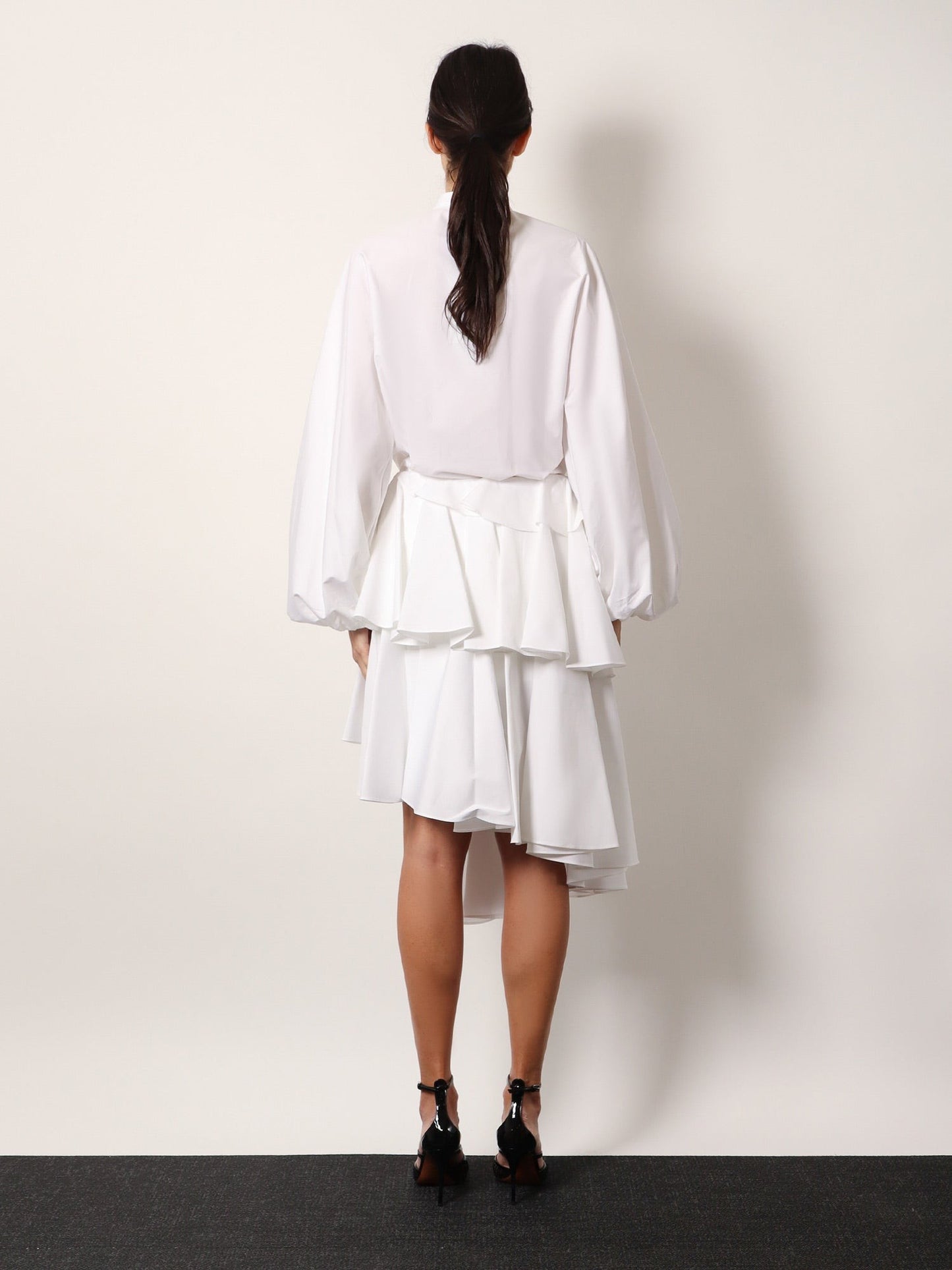 ALAIA Spiral cotton popeline skirt
