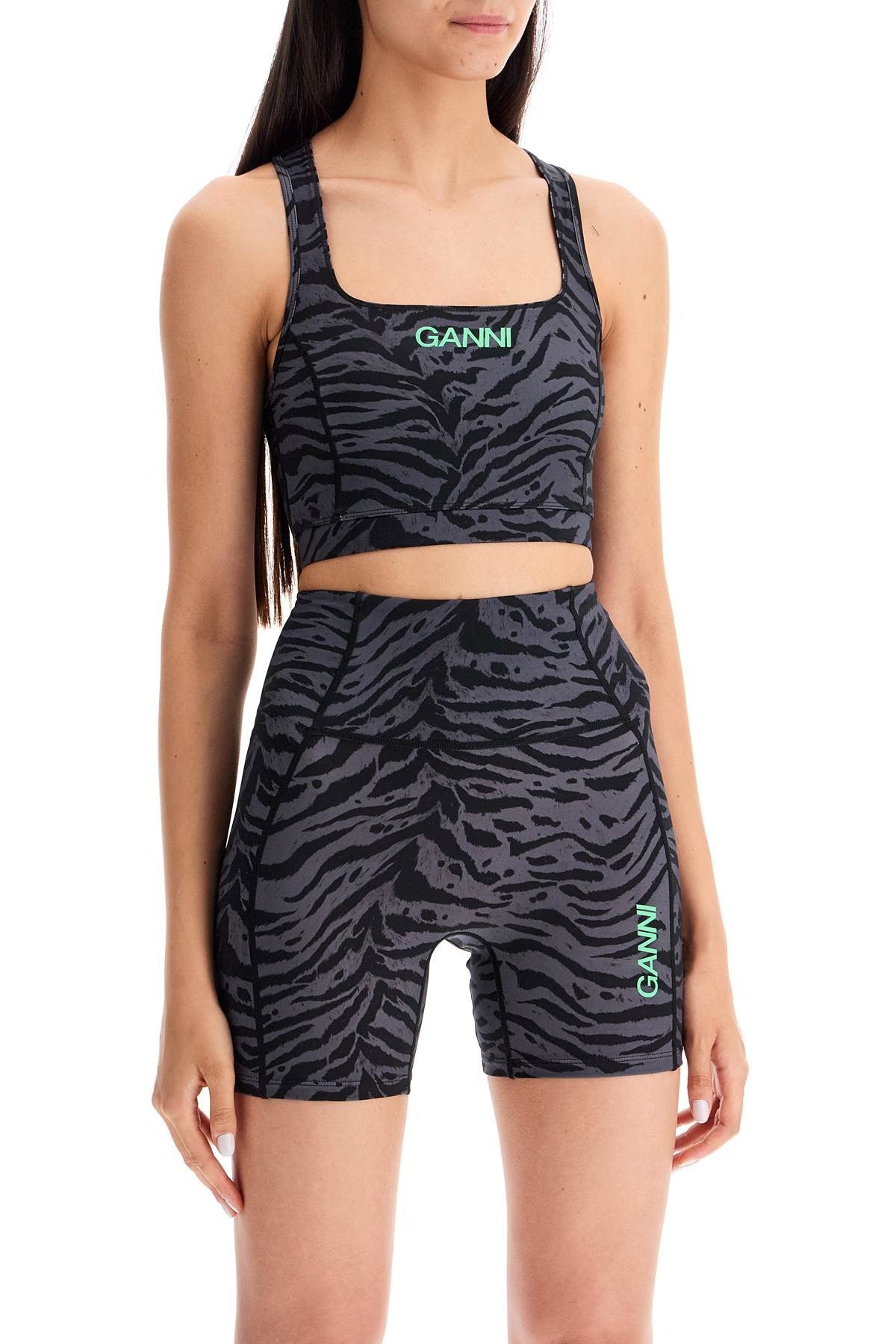 GANNI sporty animal print top