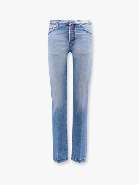 KITON CIRO PAONE Stretch cotton jeans with back logo patch