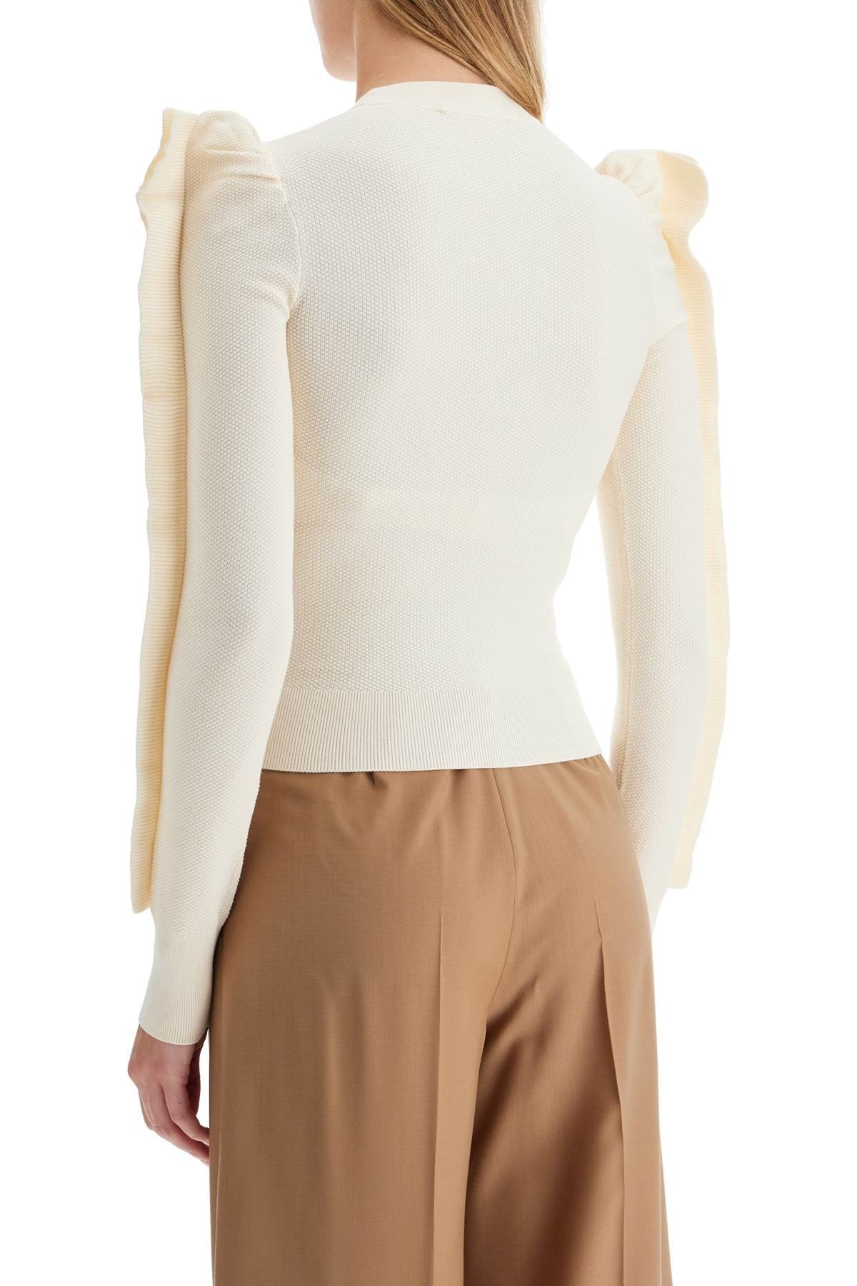 Max Mara stretch pullover with ruffle