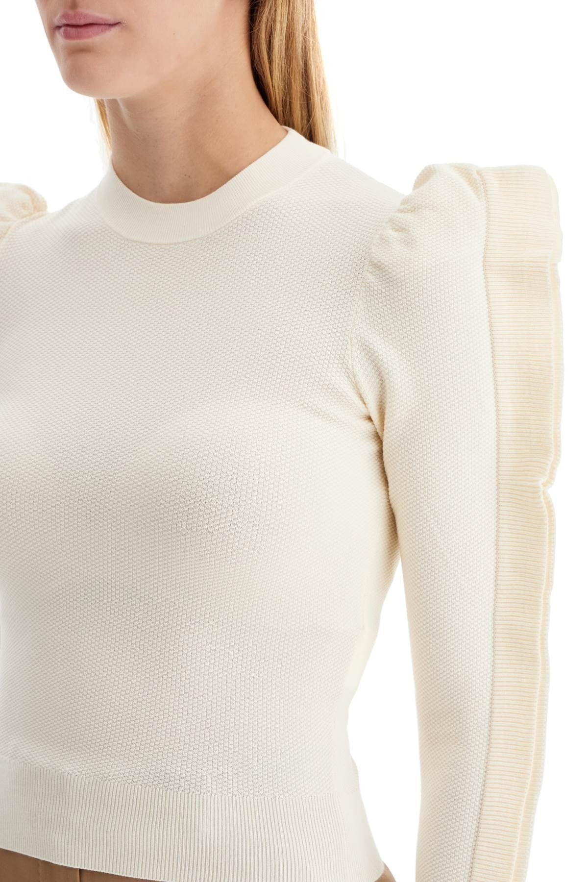 Max Mara stretch pullover with ruffle