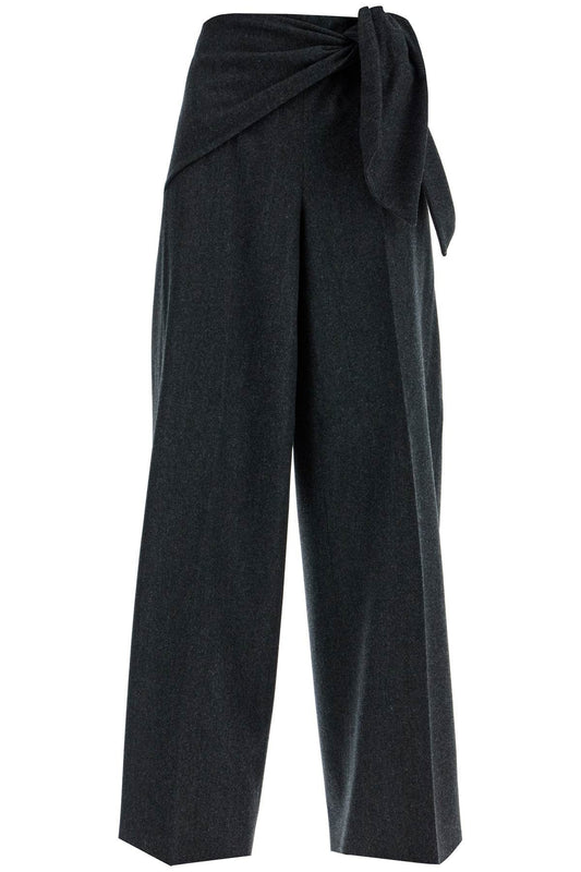 Max Mara stretch wool pants with bow detail