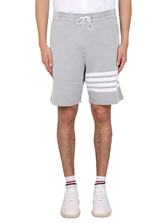 THOM BROWNE STRIPED BERMUDA SHORTS