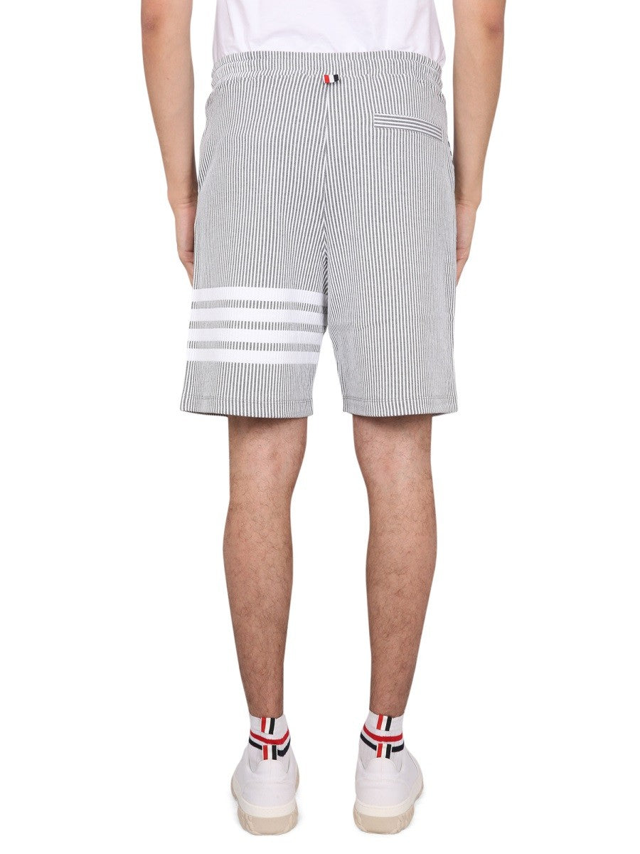 THOM BROWNE STRIPED BERMUDA SHORTS