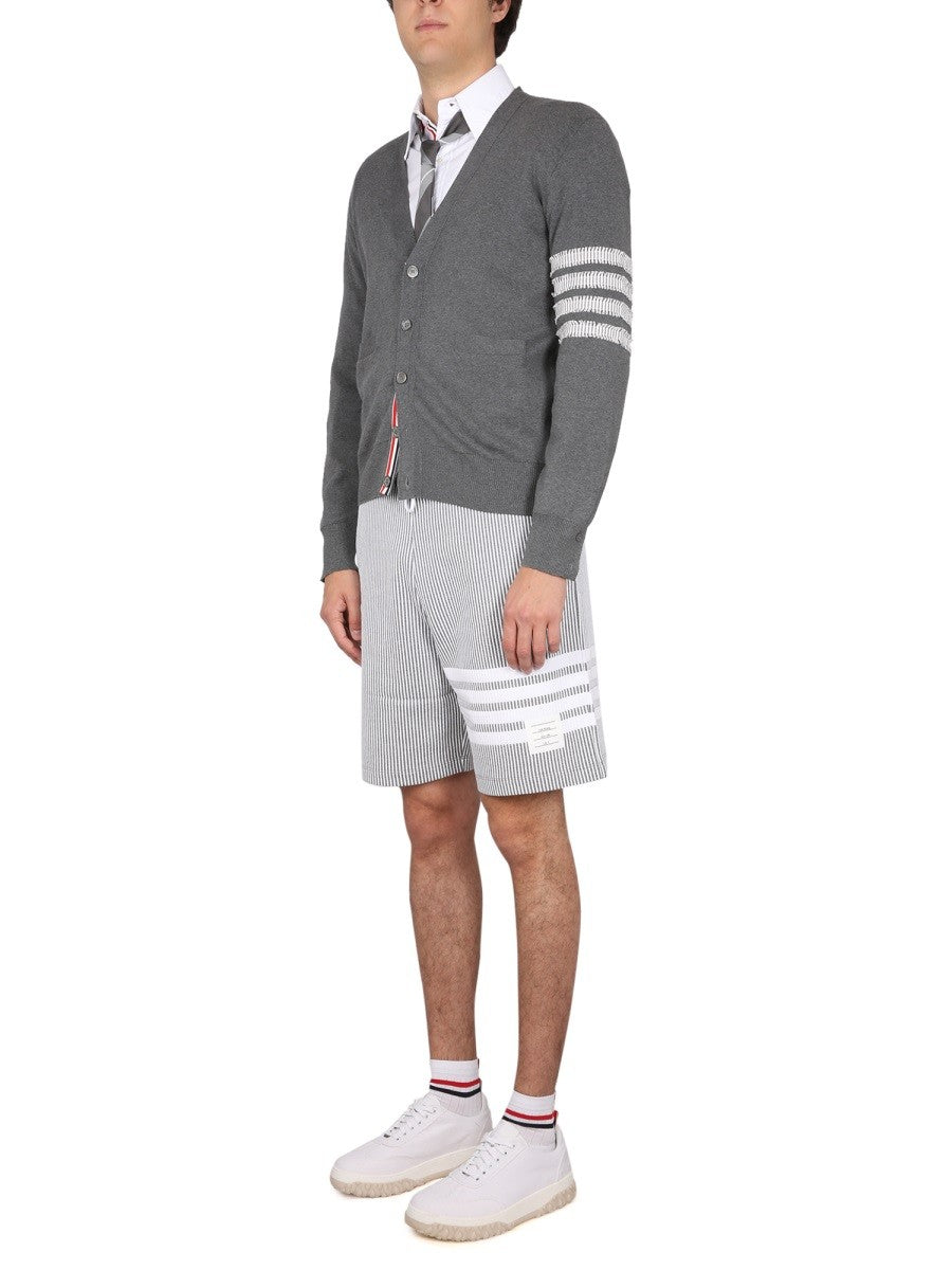 THOM BROWNE STRIPED BERMUDA SHORTS