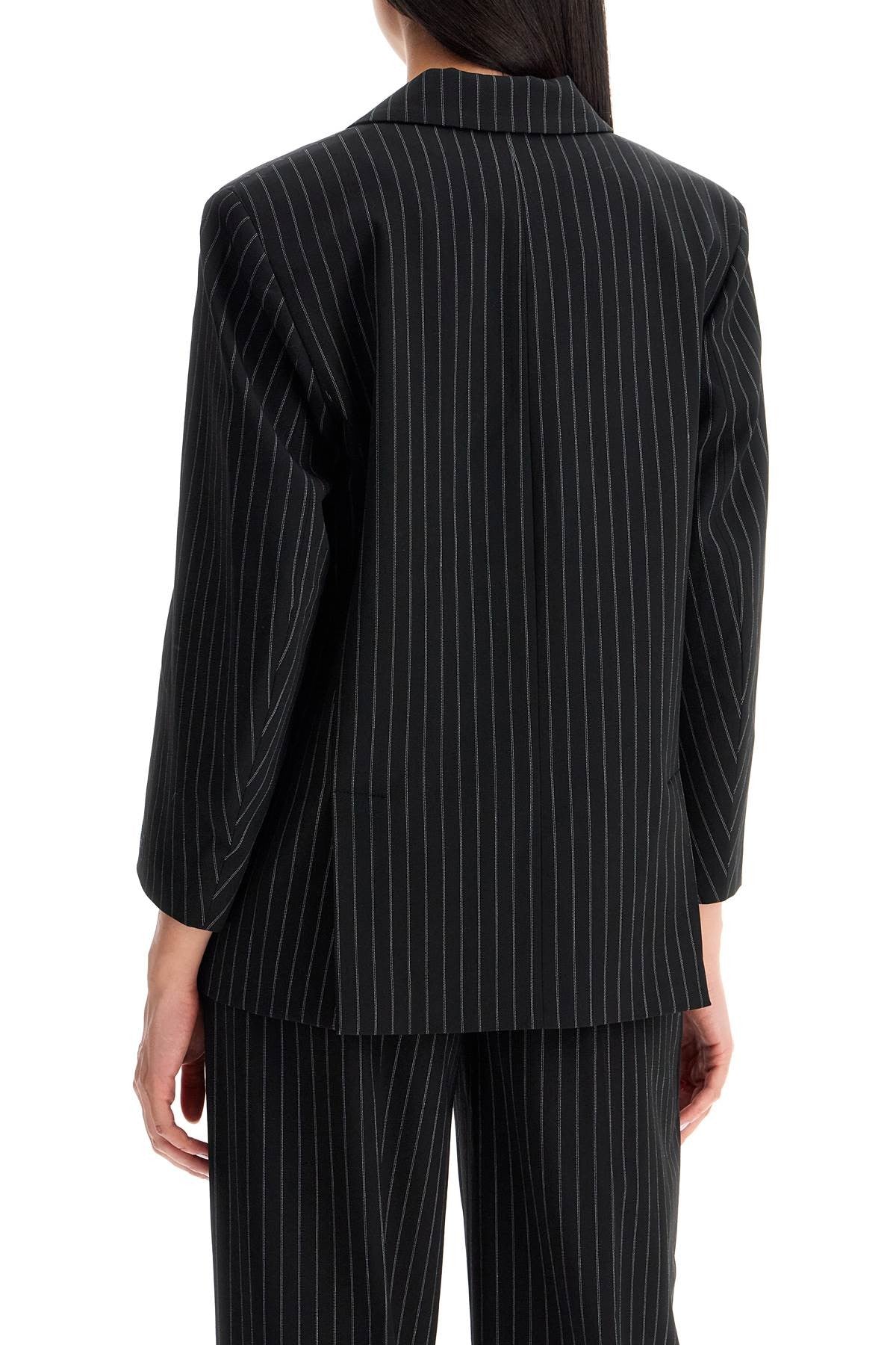 GANNI striped boxy blazer