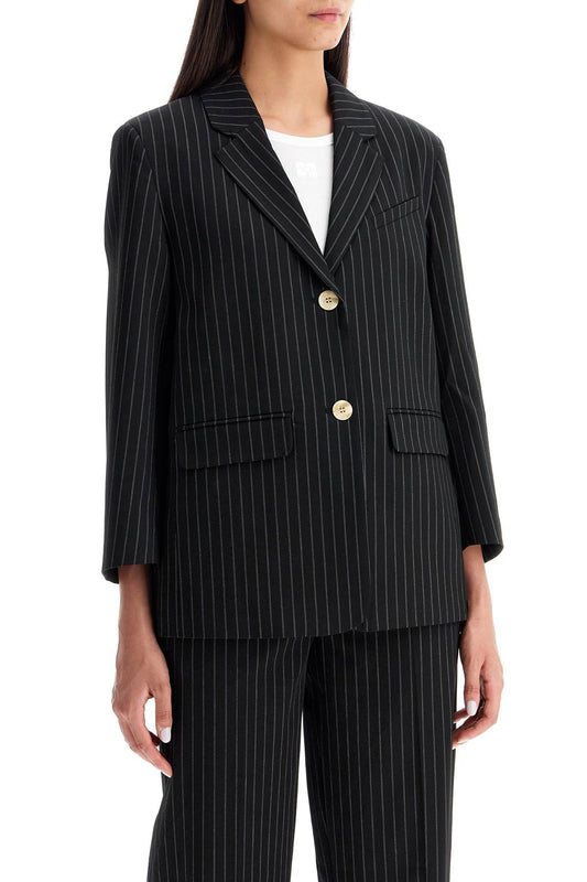 GANNI striped boxy blazer