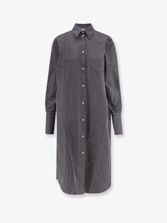 TOTEME Striped Kimono-Sleeve Shirtdress