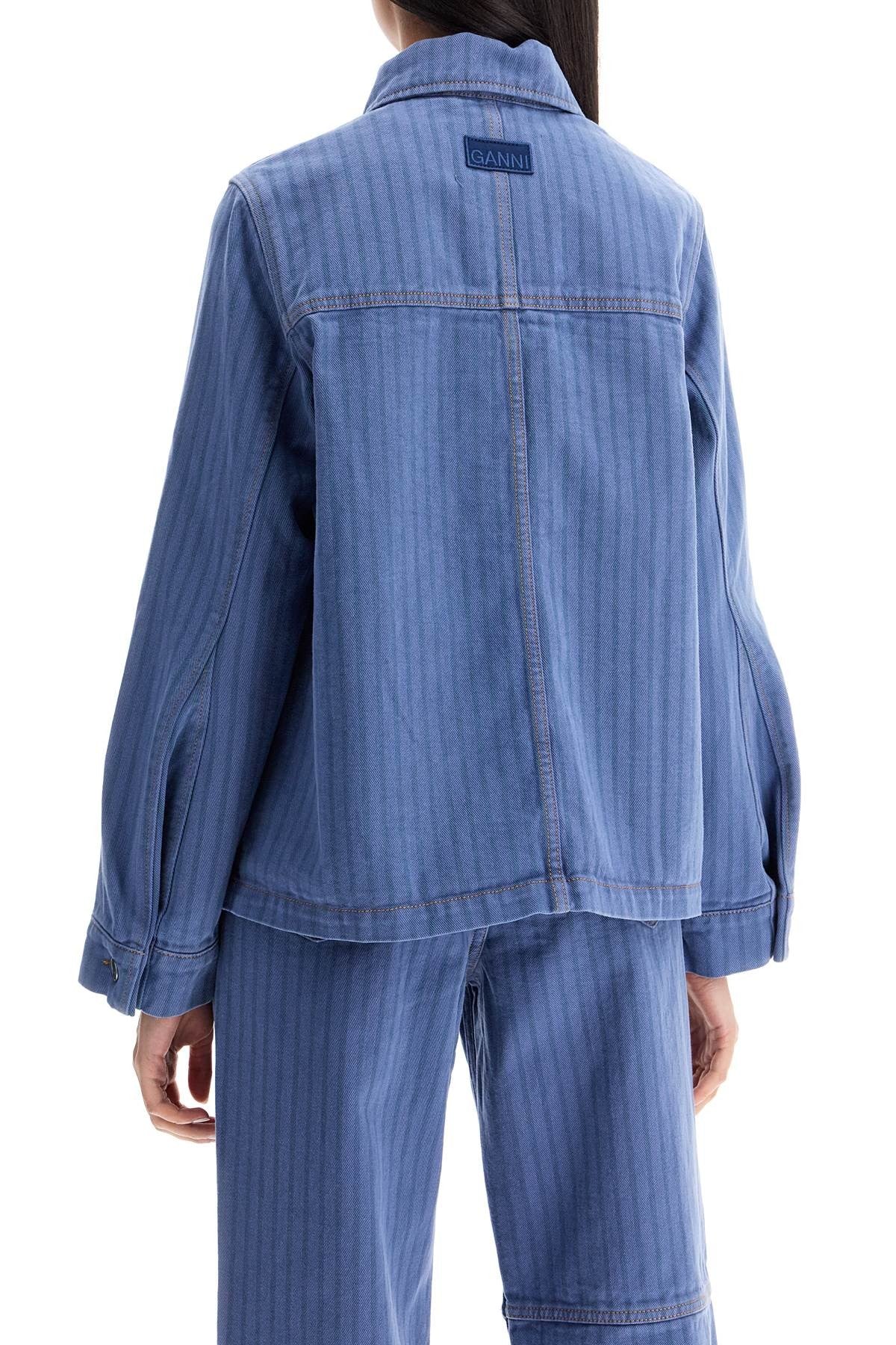 GANNI "striped overdyed denim jacket