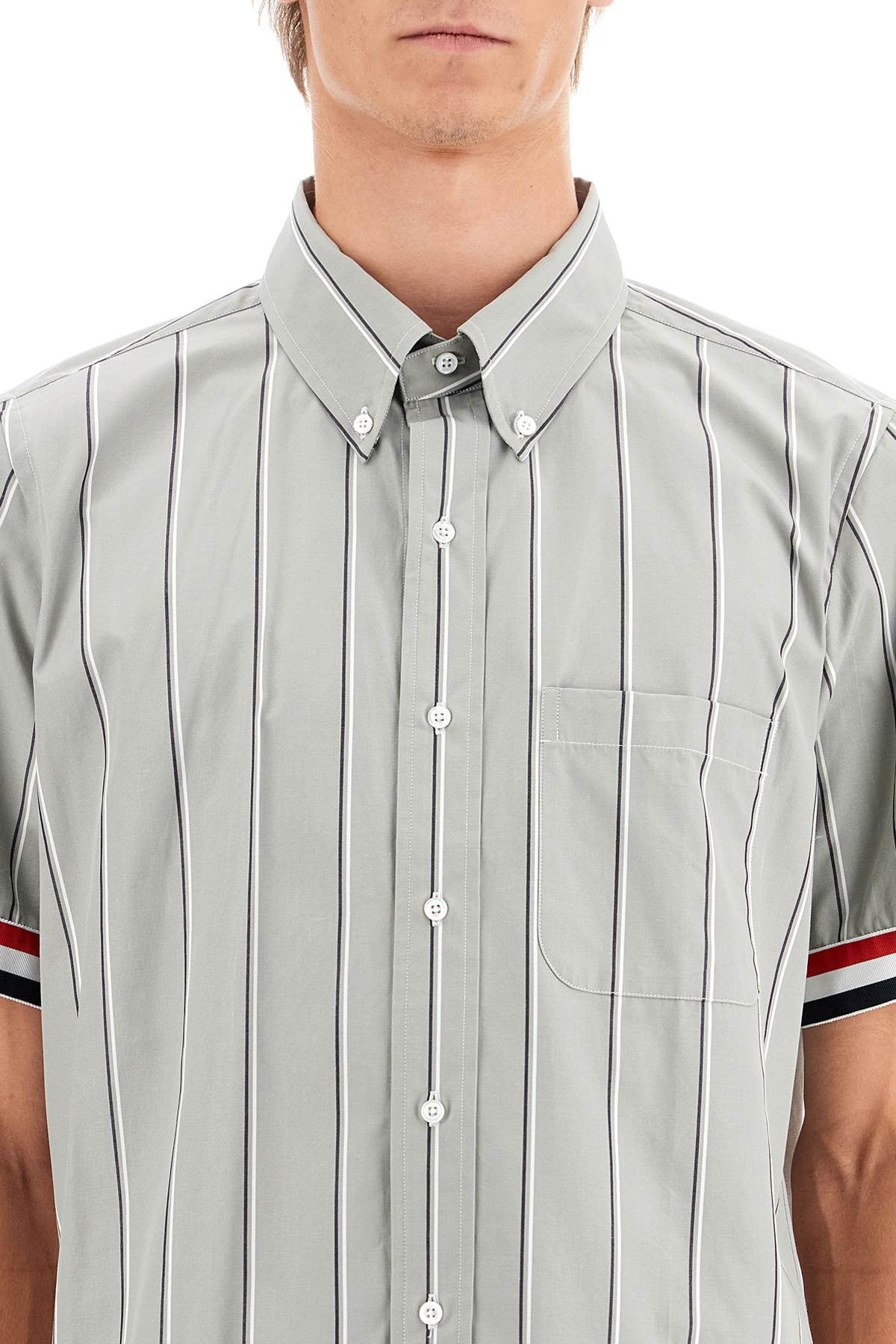 THOM BROWNE striped short-sleeved shirt