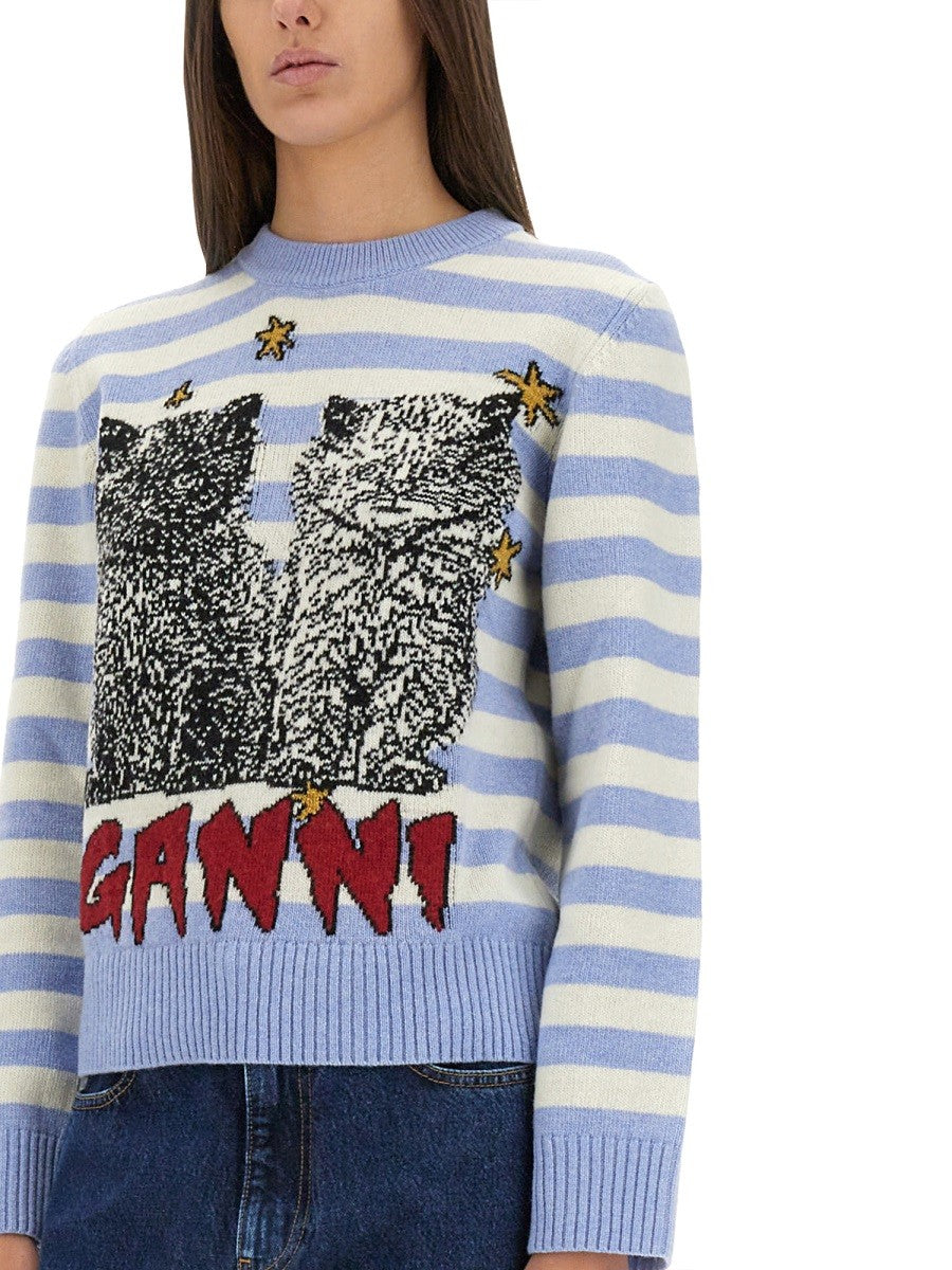 GANNI STRIPED SWEATER