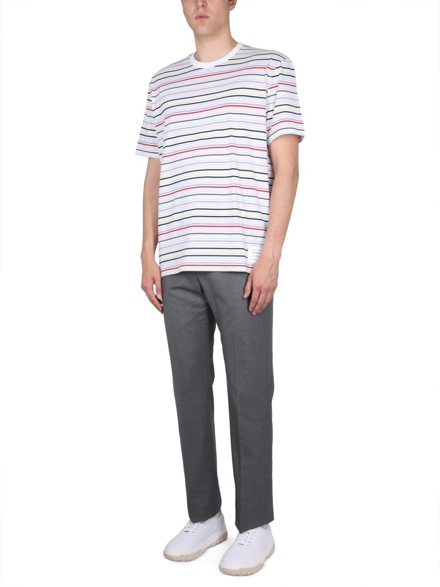 THOM BROWNE STRIPED T-SHIRT