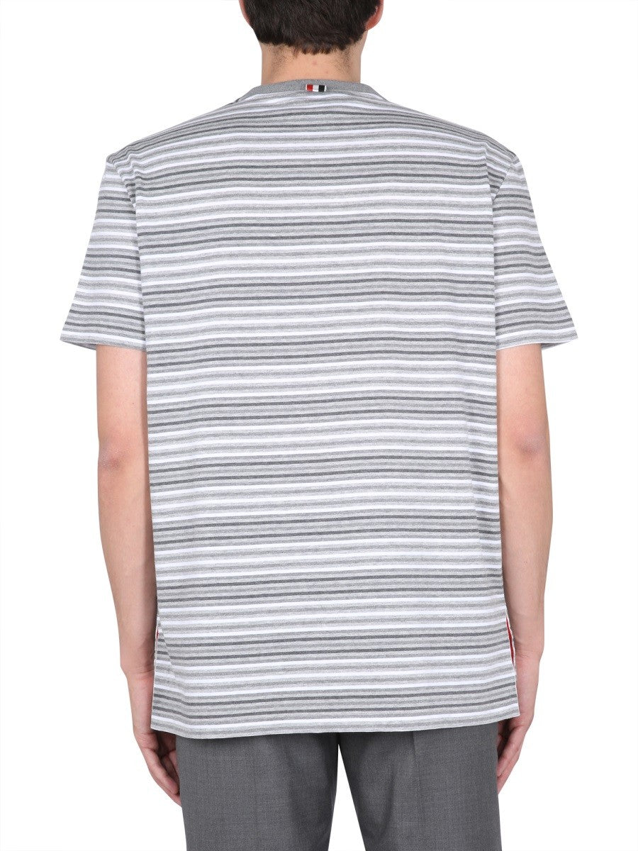 THOM BROWNE STRIPED T-SHIRT