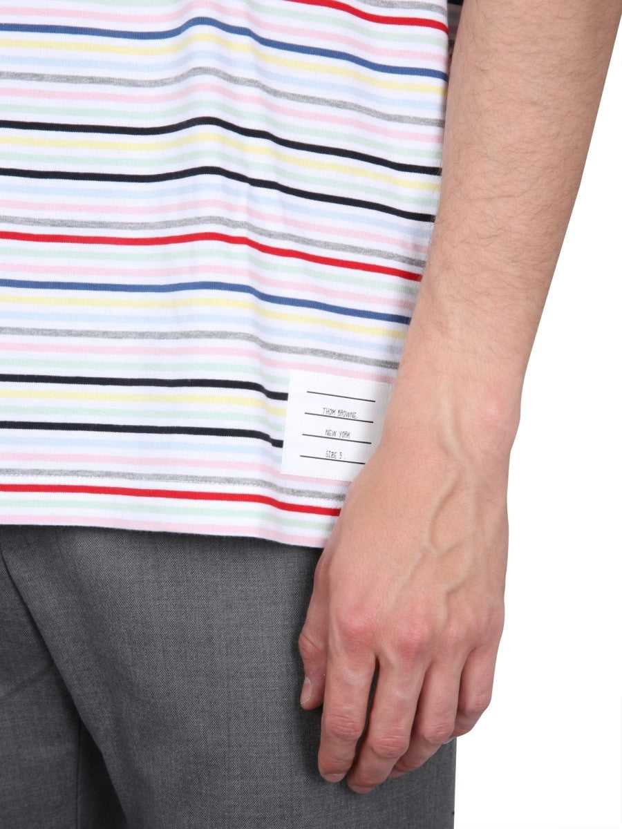 THOM BROWNE STRIPED T-SHIRT