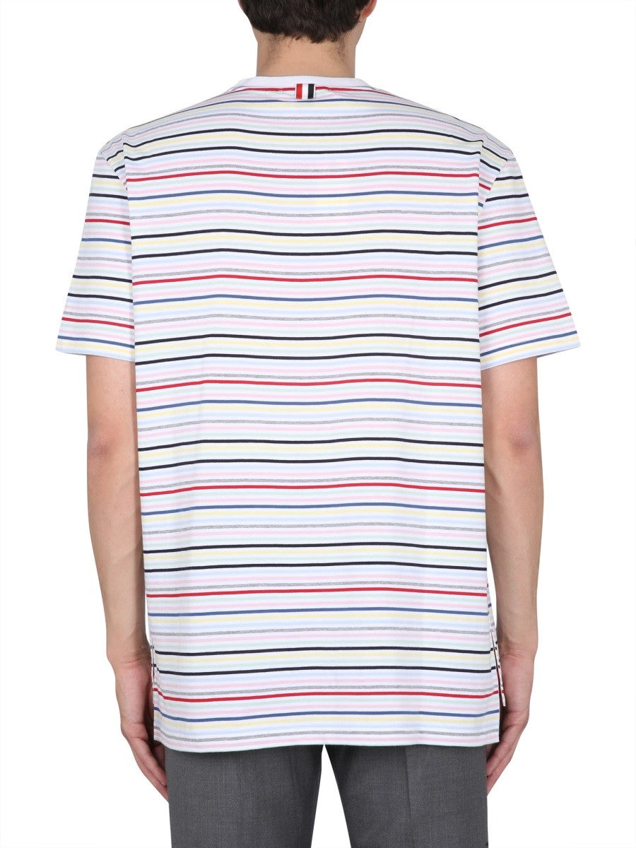 THOM BROWNE STRIPED T-SHIRT