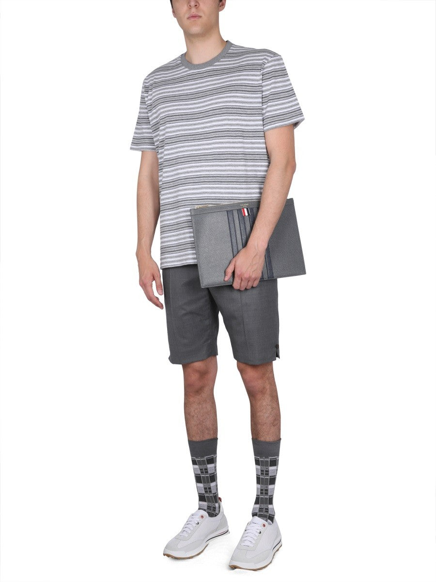 THOM BROWNE STRIPED T-SHIRT