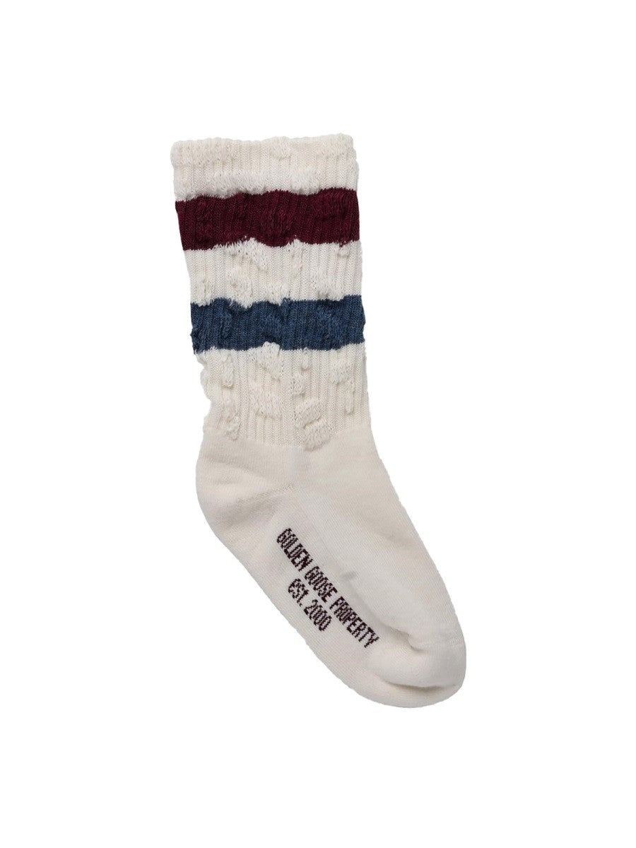 Golden Goose stripes distressed socks