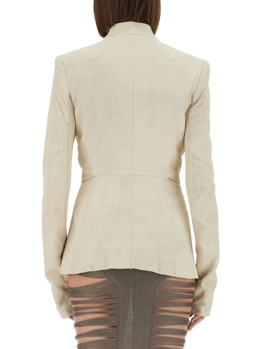 RICK OWENS STRUCTURED LEATHER JACKET