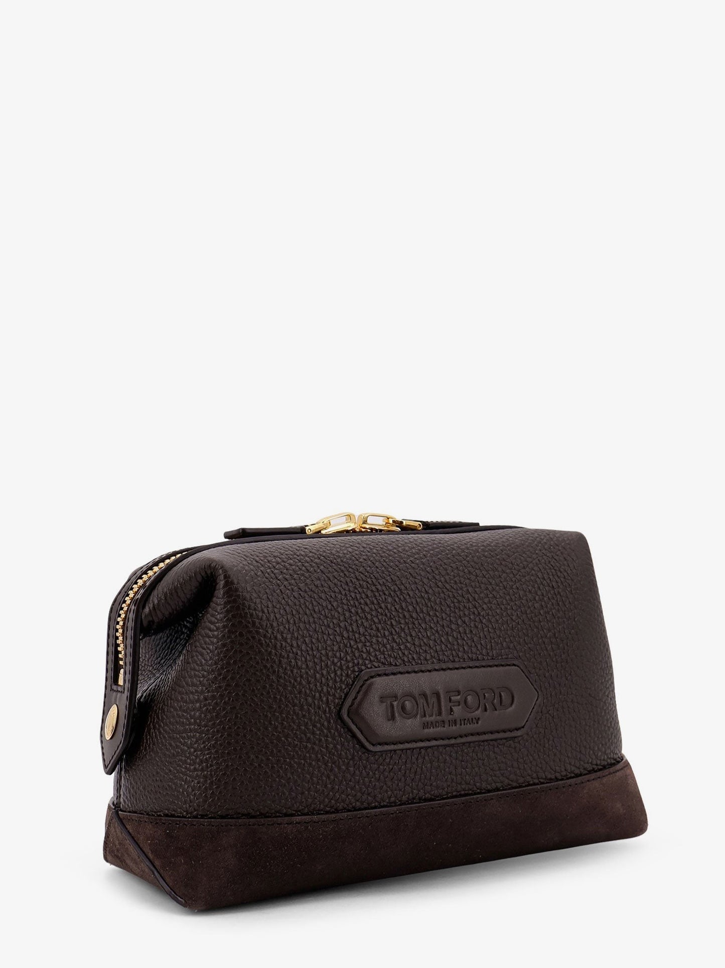 TOM FORD Suede and leather clutch