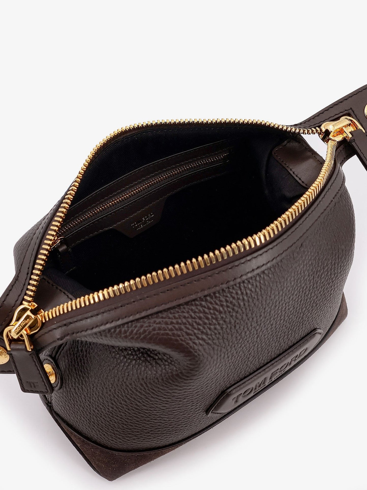 TOM FORD Suede and leather clutch