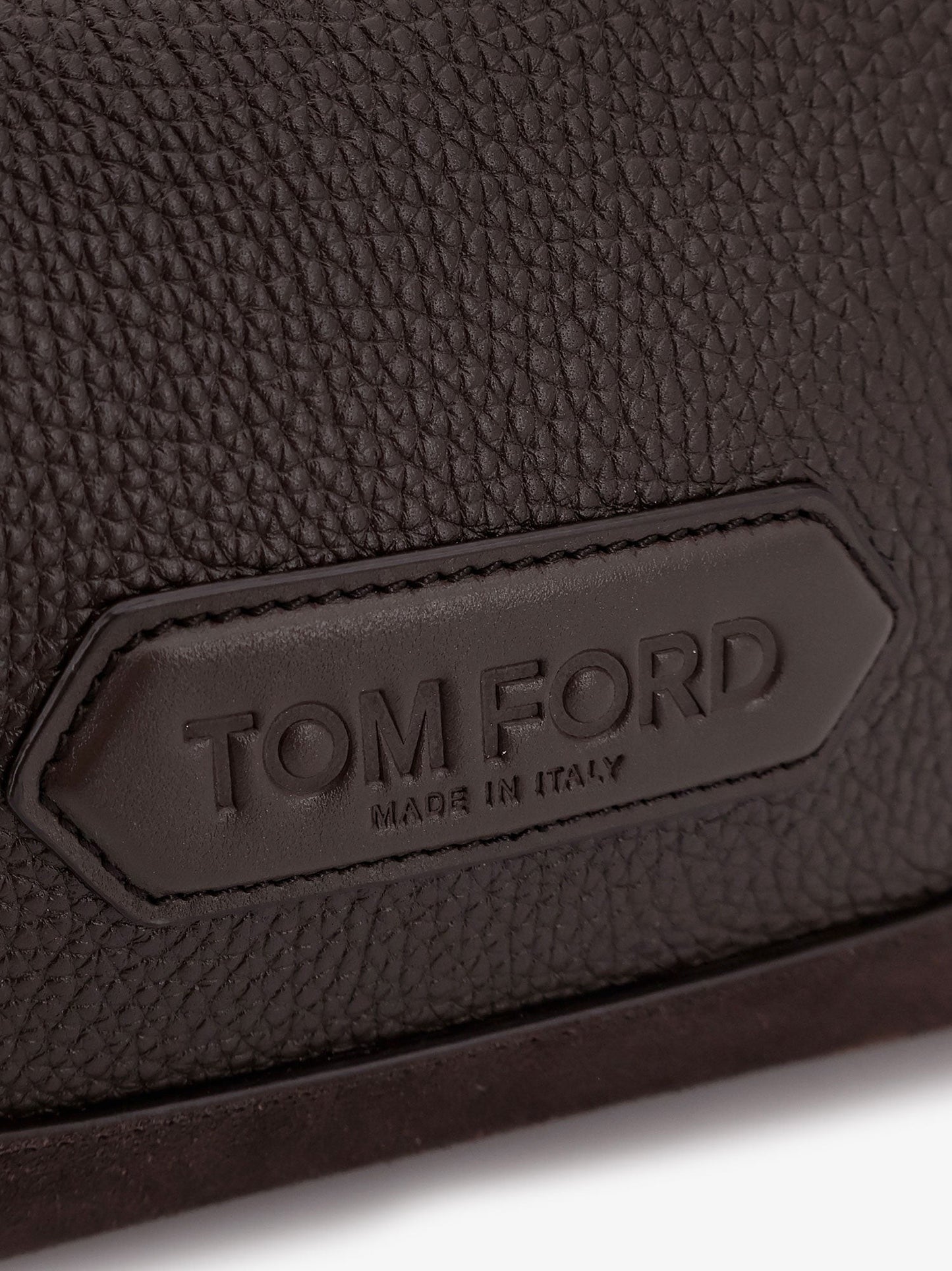 TOM FORD Suede and leather clutch