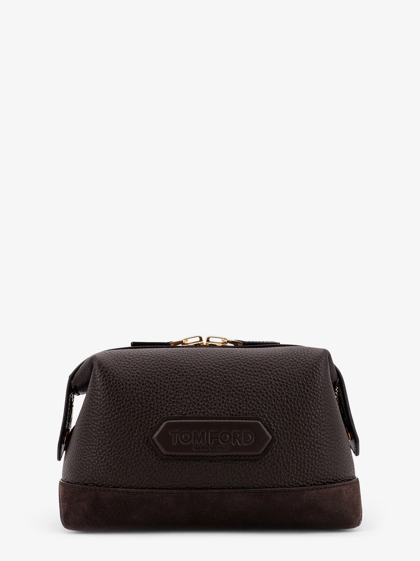 TOM FORD Suede and leather clutch