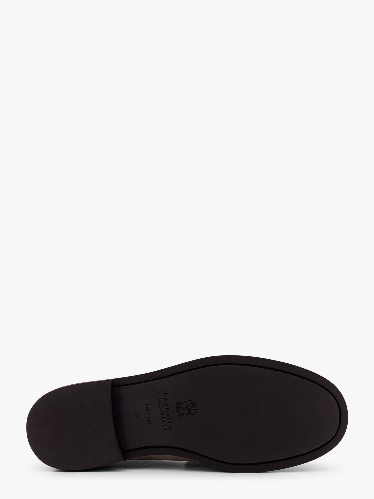 Brunello Cucinelli Suede and leather loafer with monili detail
