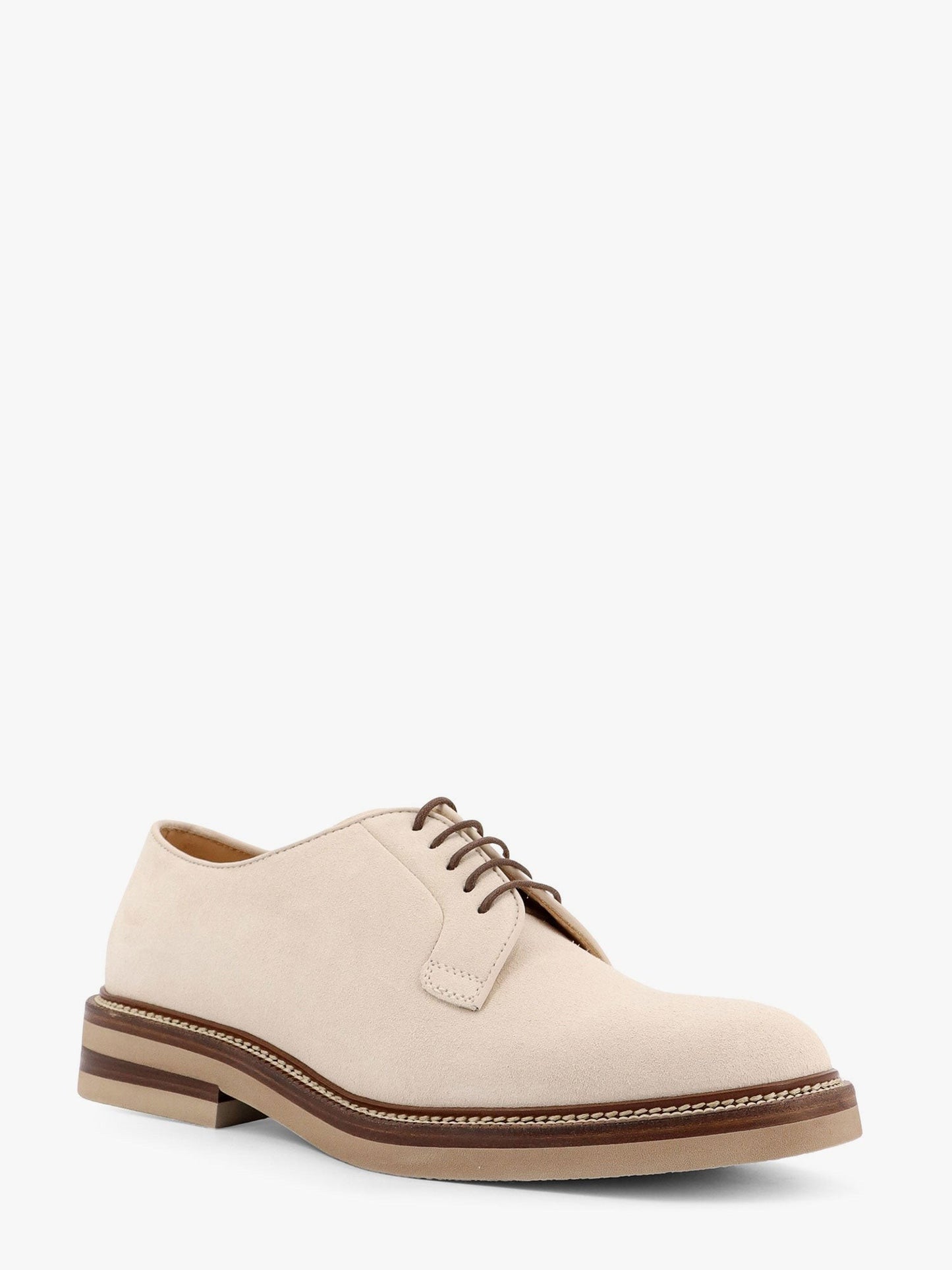 Brunello Cucinelli Suede lace-up shoe with contrasting midsole