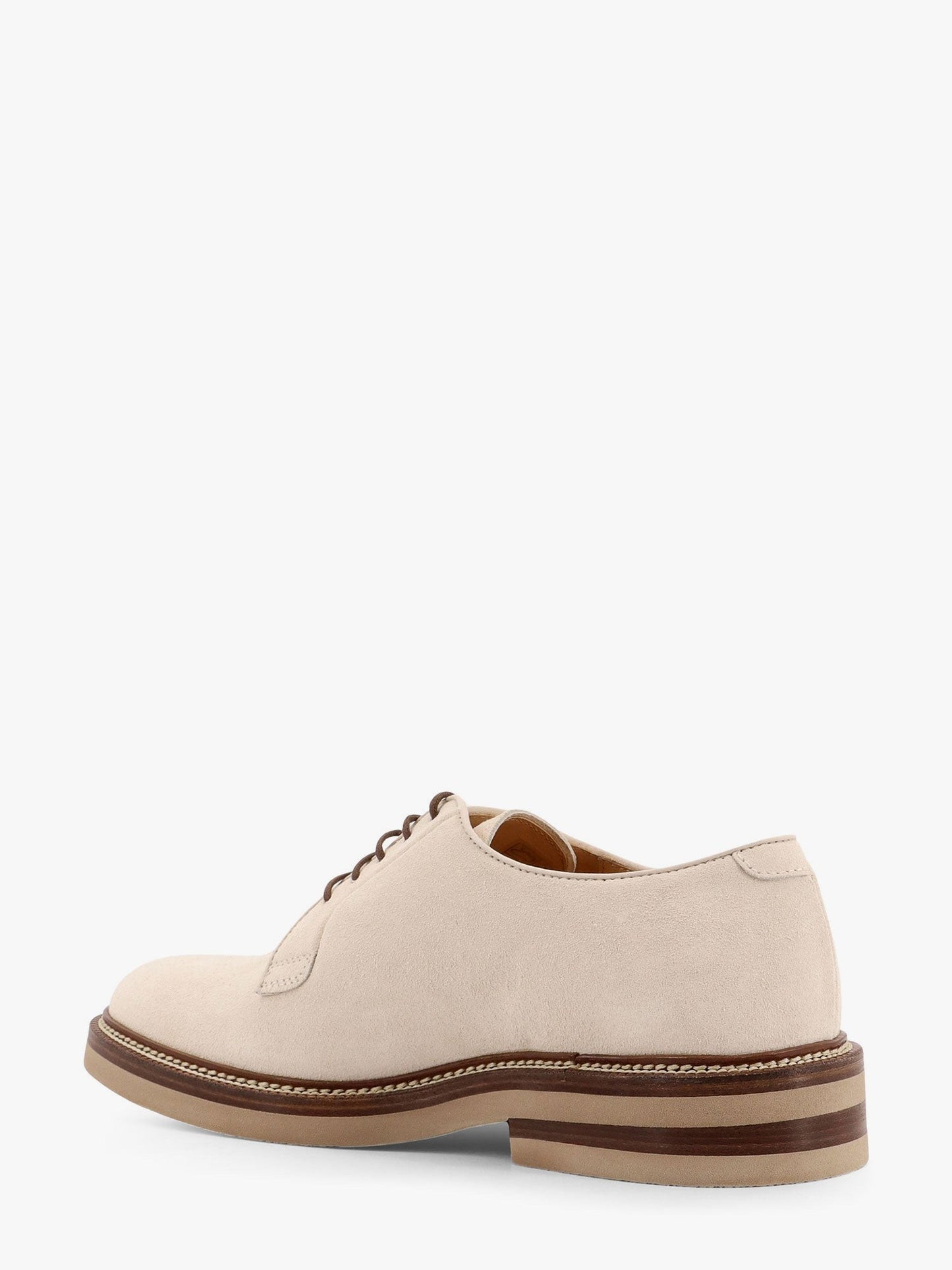 Brunello Cucinelli Suede lace-up shoe with contrasting midsole