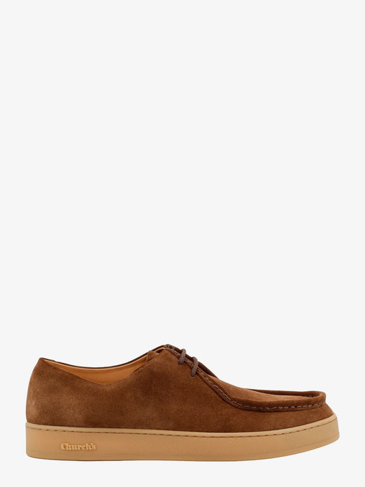CHURCH'S Suede lace-up shoe with embossed logo detail