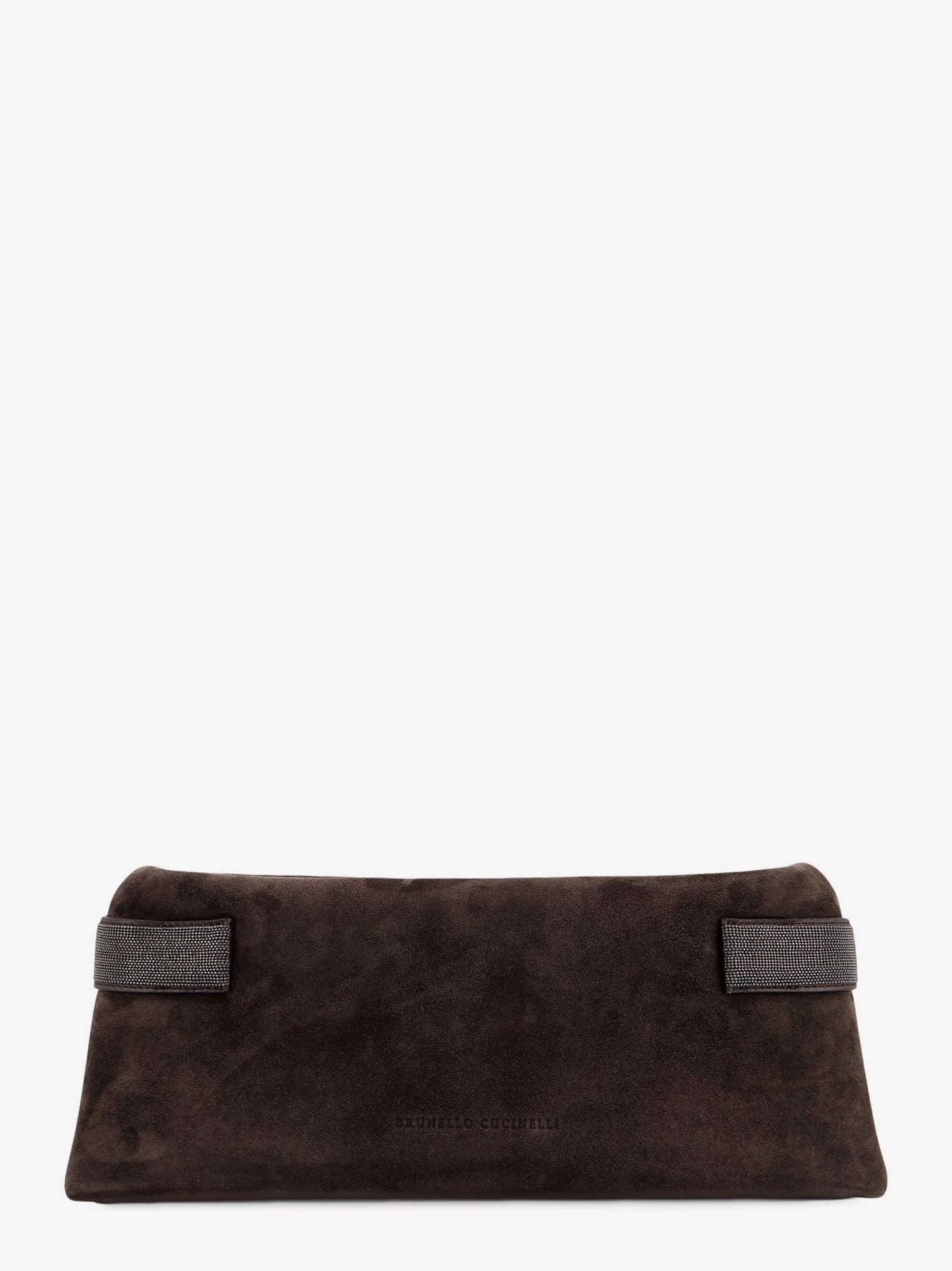 Brunello Cucinelli Suede pochette with Monili detail