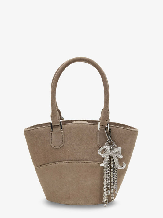 SELF PORTRAIT Suede shoulder bag with charms