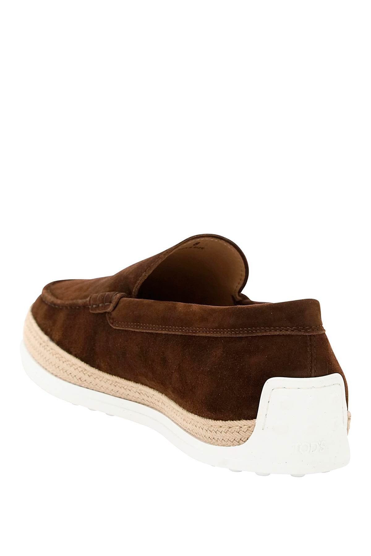 TOD'S suede slip-on with rafia insert