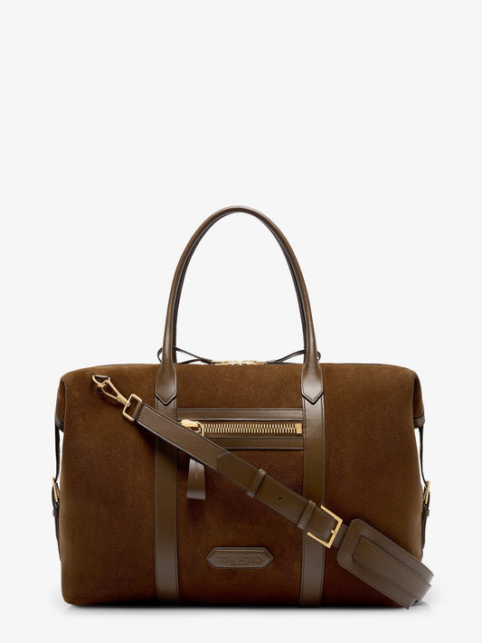 TOM FORD Suede travel bag with leather inserts