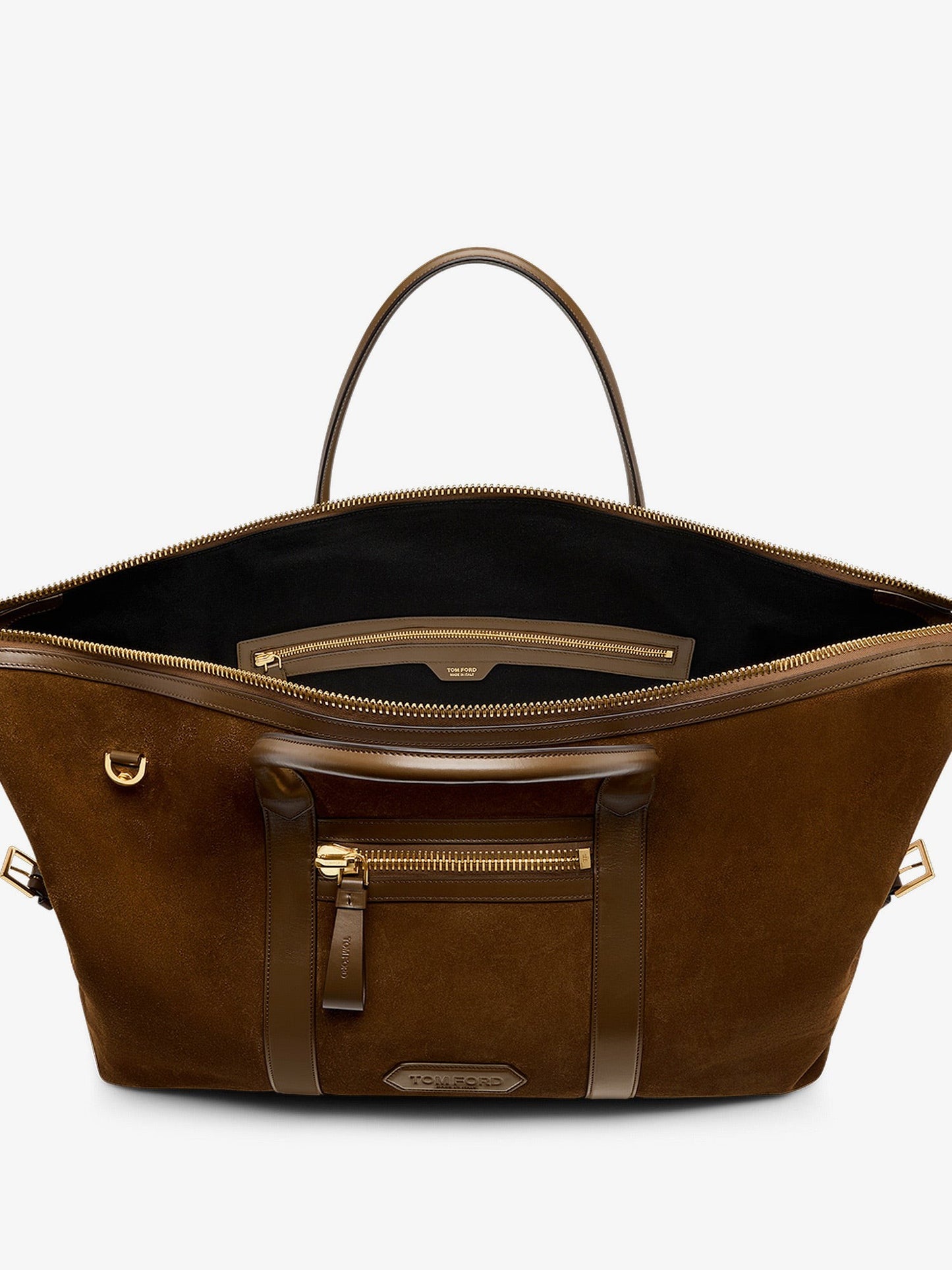 TOM FORD Suede travel bag with leather inserts